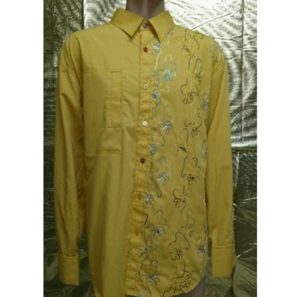 Celebrity Mens Dress Shirt Button Down Yellow